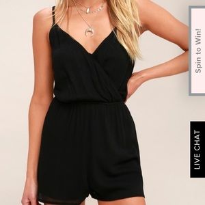 Lulus Indie Black Surplice Romper